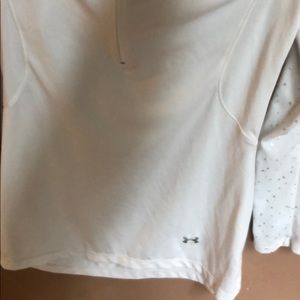 White under armor with glitter sleeves